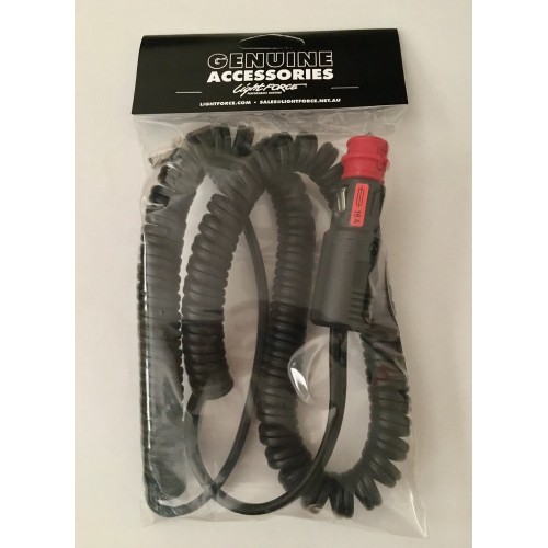 Lightforce EFCC 2m coil cord with universal cigarette plug merit plug adaptor