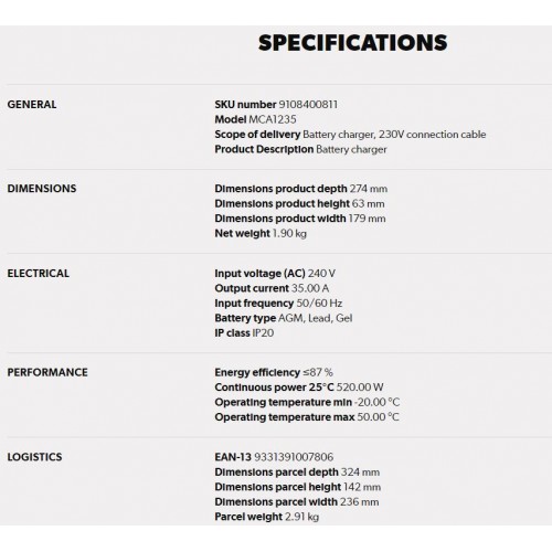 DOMETIC PERFECTCHARGE MCA1235