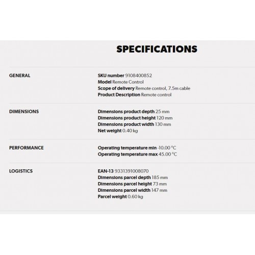 Dometic SinePower MCR-7 Remote Control