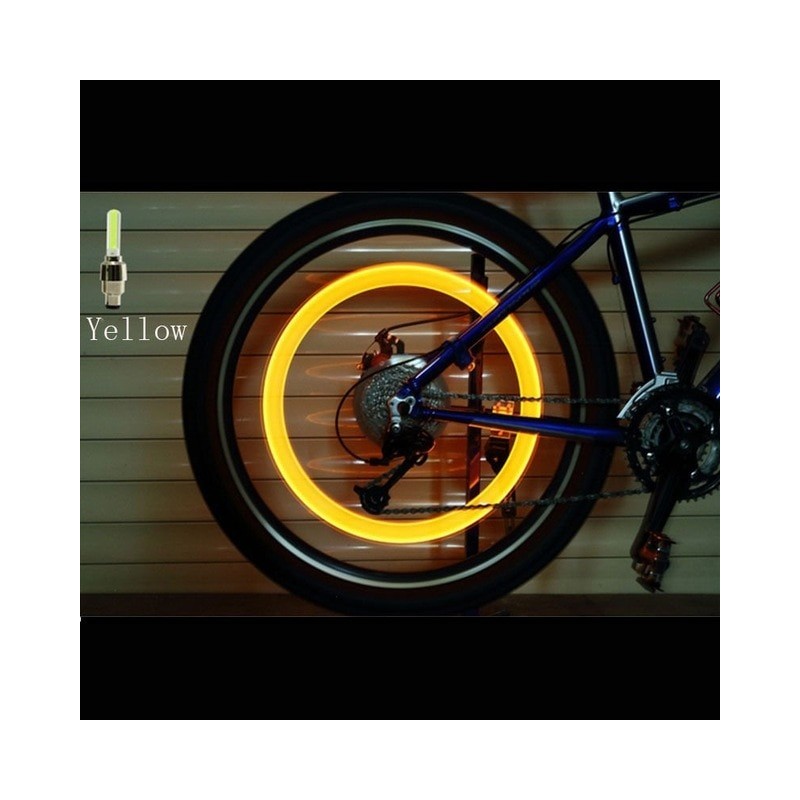 Bike LED Light Tire Valve Cap 2 Pieces Included