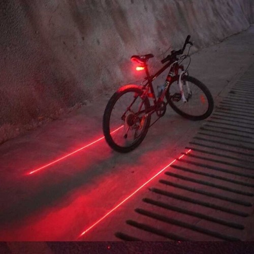 WasaFire LED Bike Taillight 7 Cool Flash Modes Safety Warning Flashlight 5 LED+2 Laser Night Mountain Cycling Rear Tail Light