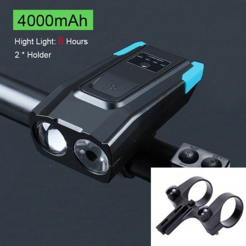 NEWBOLER Smart Induction Bicycle Lights 2 Holder Mount Chargeable Waterproof Bike Front Light LED Lamp Cycling Light With Horn