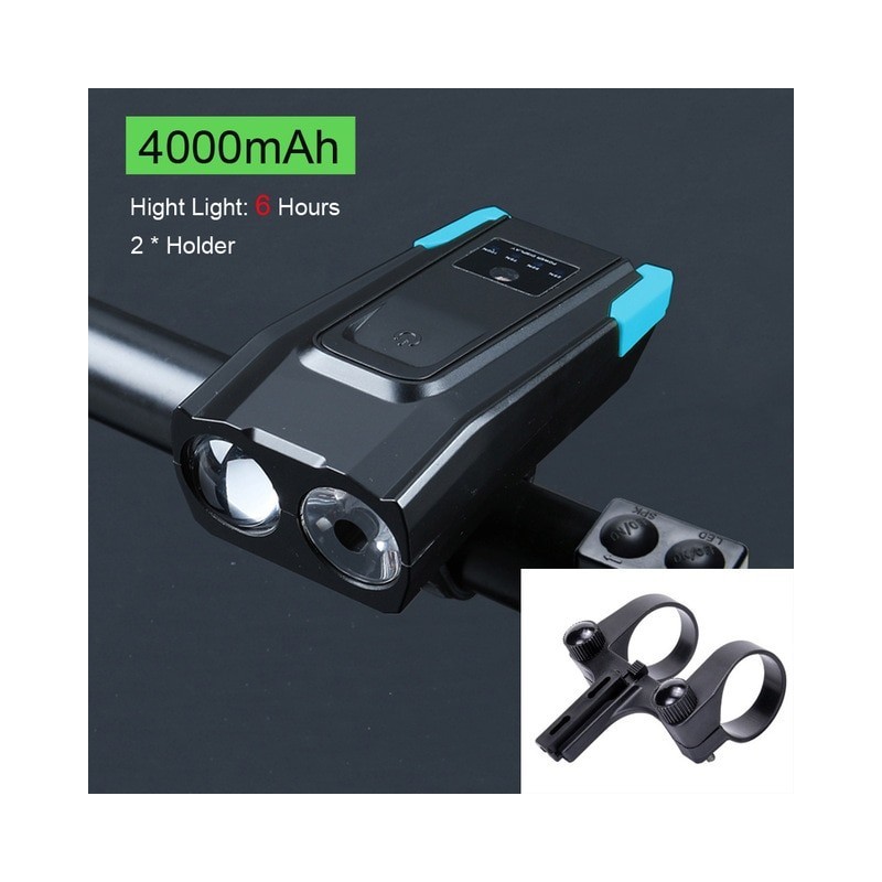 NEWBOLER Smart Induction Bicycle Lights 2 Holder Mount Chargeable Waterproof Bike Front Light LED Lamp Cycling Light With Horn