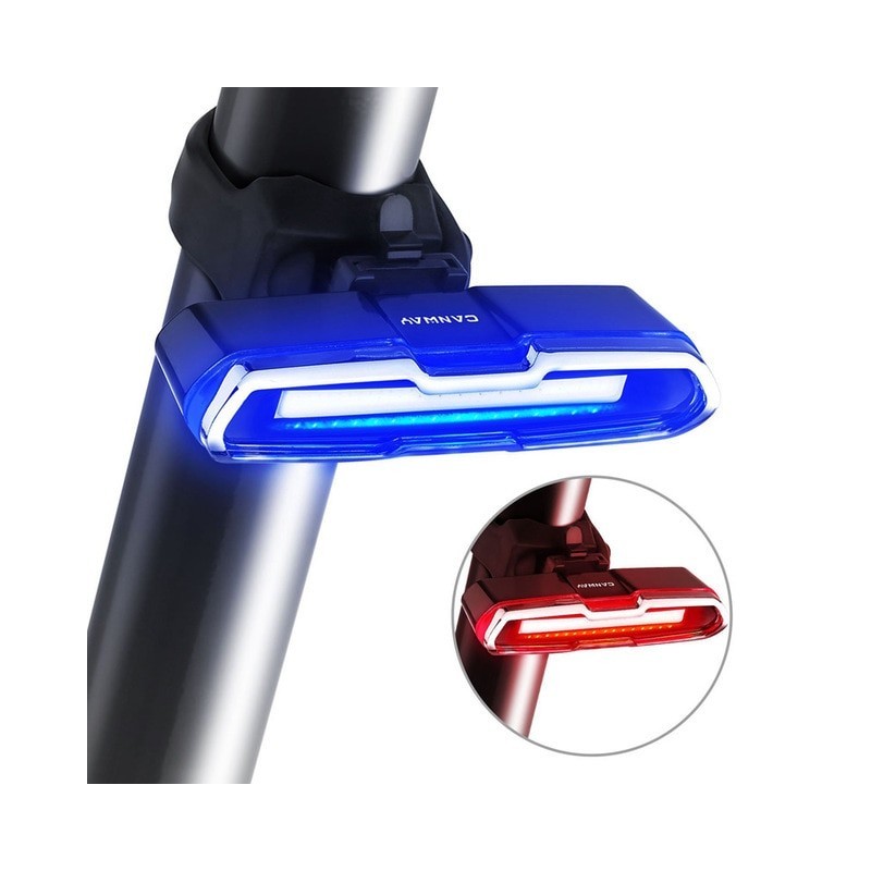 Bike Tail Light Ultra Bright Bike Light USB Rechargeable LED Bicycle Rear Light 5 Light Mode Headlights with Red + Blue