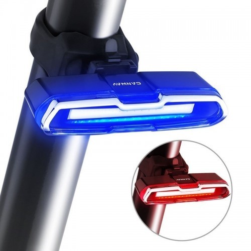 Bike Tail Light Ultra Bright Bike Light USB Rechargeable LED Bicycle Rear Light 5 Light Mode Headlights with Red + Blue