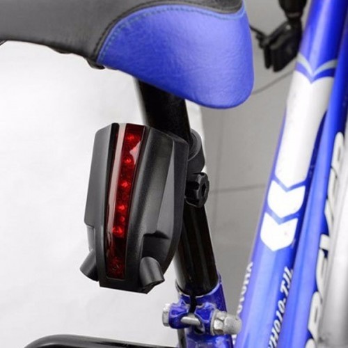 LED Bicycle Bike Light Night 2 Laser+5 LED Rear Bike Bicycle Tail Light Beam "bike logo"Safety Warning Red Rear Lamp Waterproof
