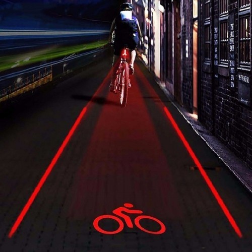 LED Bicycle Bike Light Night 2 Laser+5 LED Rear Bike Bicycle Tail Light Beam 