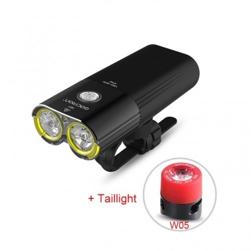 GACIRON Mountain/Speed Bike Light Front 1600 Lumens Bicycle Light Power Bank LED Waterproof USB Rechargeable Cycling Light Set