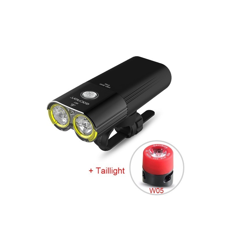 GACIRON Mountain/Speed Bike Light Front 1600 Lumens Bicycle Light Power Bank LED Waterproof USB Rechargeable Cycling Light Set