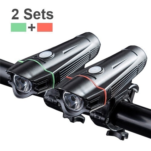 NEWBOLER Bike Bicycle Light Set USB Rechargeable LED Flashlight Waterproof Super Bright Headlight With Rear Light MTB Bike Light