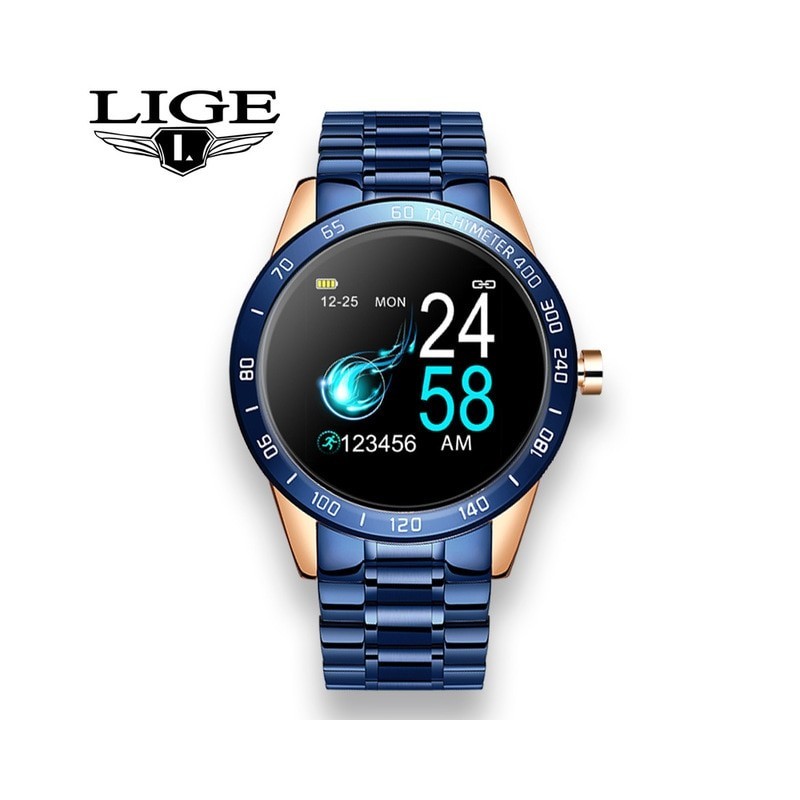 Smart Watch IP67 GPS for Android iPhone Heart rate Fitness Metal Bracelet
