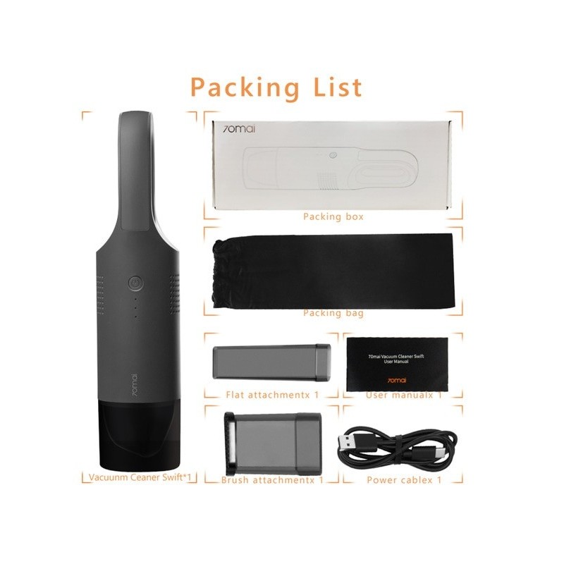 12V Car Vacuum Cleaner Hand Held Cordless 5000pa with 12v 24min Long Runtime Hepa Filter