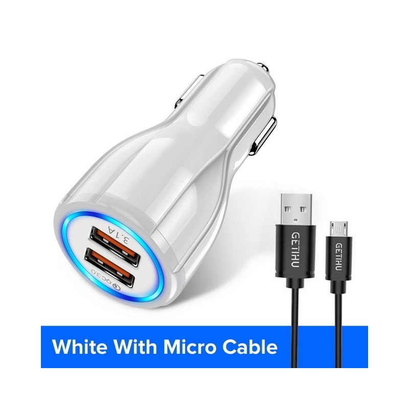 18W 3.1A Car Charger Dual USB Fast Charging QC Phone Charger Adapter For iPhone 11 Pro Max 6 7 8 Plus Xiaomi Redmi Huawei