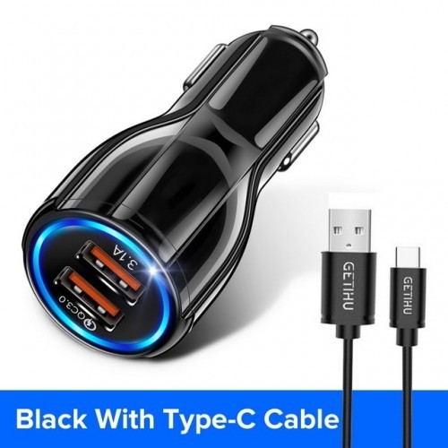 18W 3.1A Car Charger Dual USB Fast Charging QC Phone Charger Adapter For iPhone 11 Pro Max 6 7 8 Plus Xiaomi Redmi Huawei