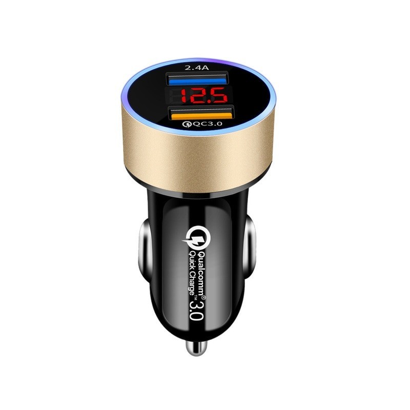 Dual USB Car Charger for iPhone XR XS Max Xiaomi Samsung Quick Charge 3.0 Fast Charging Car-Charger Phone Charger Adapter in car