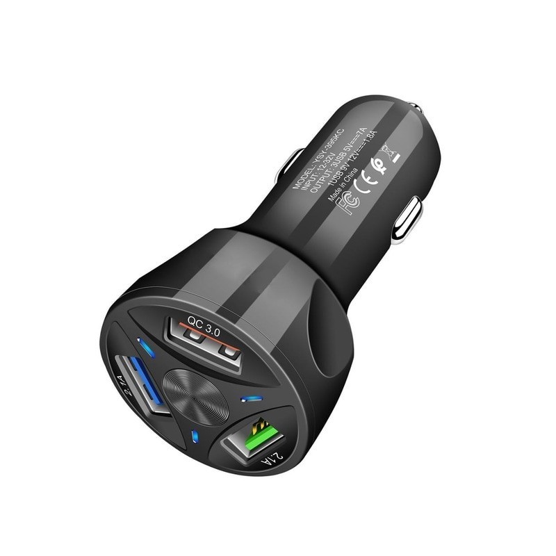 Car USB Charger Quick Charge 3.0 4.0 Universal 18W Fast Charging in car 3 Port mobile phone charger for samsung s10 iphone 11 7