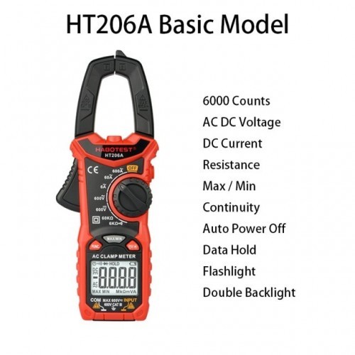 AC DC Digital Clamp Meter Multimeter True RMS High Precision Capacitance NCV Ohm Hz Tester