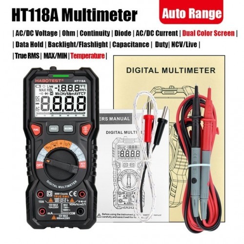 Professional High Precise 6000 counts 1000V AC DC Digital Multimeter Ohm Hz NCV Live C/F Duty Multimeter Voltage Meter
