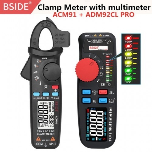 Digital Clamp Meter AC/DC Current 1mA True RMS Auto Range Live Check NCV Temp Frequency Capacitor Tester Multimeter