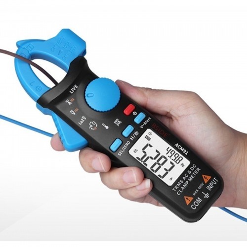 Digital Clamp Meter AC/DC Current 1mA True RMS Auto Range Live Check NCV Temp Frequency Capacitor Tester Multimeter
