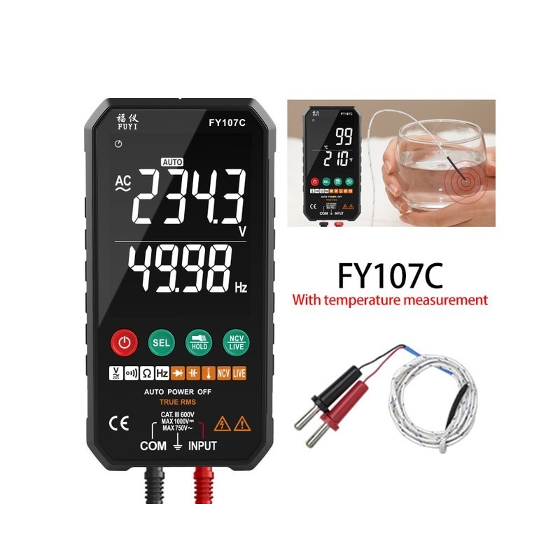 Fully Automatic Simple to use Digital Multimeter Ture RMS AC DC NCV Transistor Capacitor Temperature Voltage Smart Meter