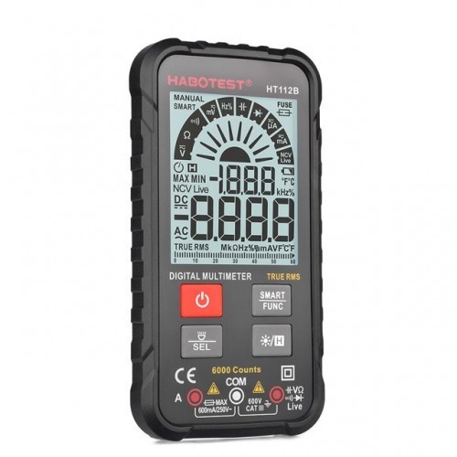 Professional Digital Multimeter Smart Auto Range 600V Mini Voltmeter Battery Tester True RMS Capacitance Amp NCV Detector
