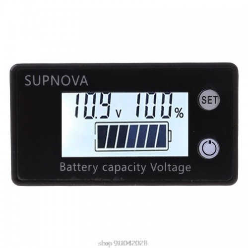 Battery Capacity Indicator DC 8V-100V Lead Acid Lithium LiFePO4 Car Motorcycle Voltmeter Voltage 12V 24V 48V 72V N12 20 Dropship