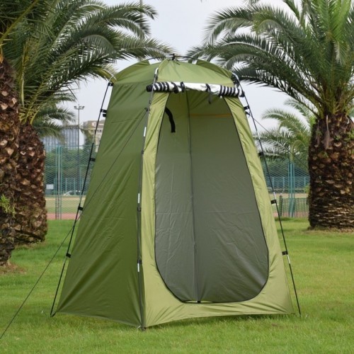 Portable Outdoor Shower Bath Changing Fitting Room Camping Tent Privacy Toilet Shelter with Ground Nails Wind Ropes Tent Poles