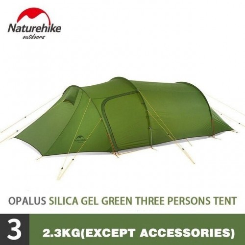 Naturehike Camping Tent Opalus Tunnel 2-4 Persons 4 Seasons Tent Ultralight Waterproof 15D/20D/210T Fabric Tourist Tent With Mat