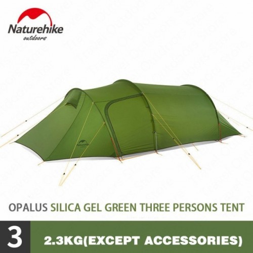 Naturehike Opalus Tunnel Tent Outdoor 2-3 Persons Camping Tent 20D Silicone/210T Polyester fabric Tent NH17L001-L free footprint