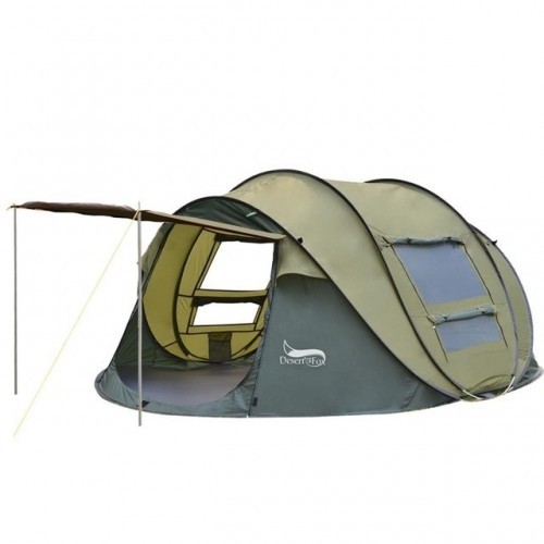 Desert&Fox Outdoor Camping Tents 3-4 Person Automatic Pop Up Instant Tent Hiking Travelling Tourist Fishing Beach Tents Awnings
