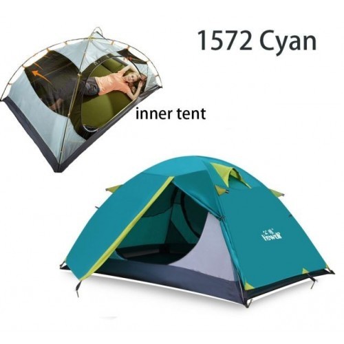 Hewolf 1595 Outdoor Double Layer Ultralight Aluminum Pole Waterproof Windproof Camping Tent 2.51KG Beach Tent Barraca