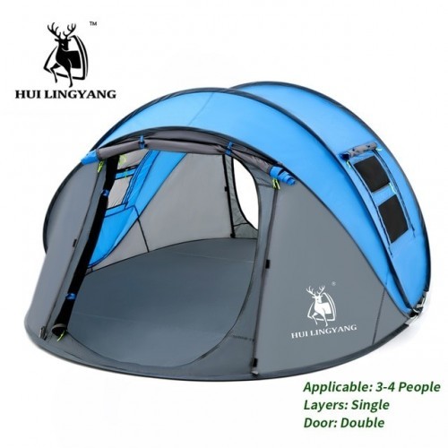 HUI LINGYANG throw tent outdoor automatic tents throwing pop up waterproof camping hiking tent waterproof large family tents