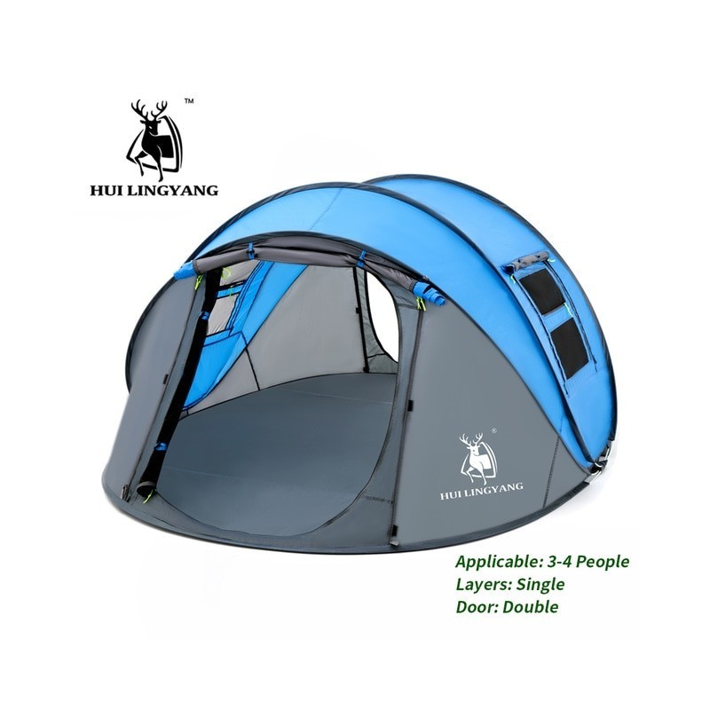 HUI LINGYANG throw tent outdoor automatic tents throwing pop up waterproof camping hiking tent waterproof large family tents
