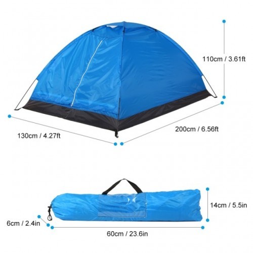 TOMSHOO 2 Person Tent Ultralight Single Layer Water Resistance Camping Tent PU1000mm with Carry Bag Hiking Traveling 3 Season