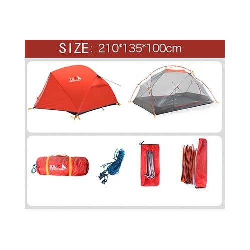 BSWolf 2 Persons Camping Tent Ultralight 20D 380T Nylon Double Layer Waterproof Backpacking Tent for Hiking Travel with free mat