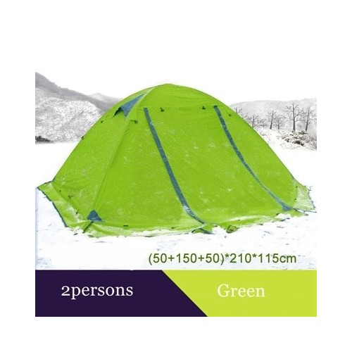 Flytop 4Seasons Camping Outdoor 2People Or 3Persons Double Layers Aluminum Pole Anti Snow Travel Family Tent With Skirt