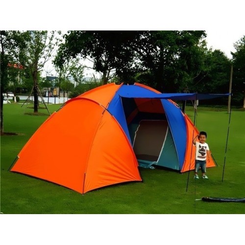 5-8 Person Large Camping Tent Double Layer Waterproof Two Bedrooms Travel Tent for Family Party Travel Fishing 420x220x175CM