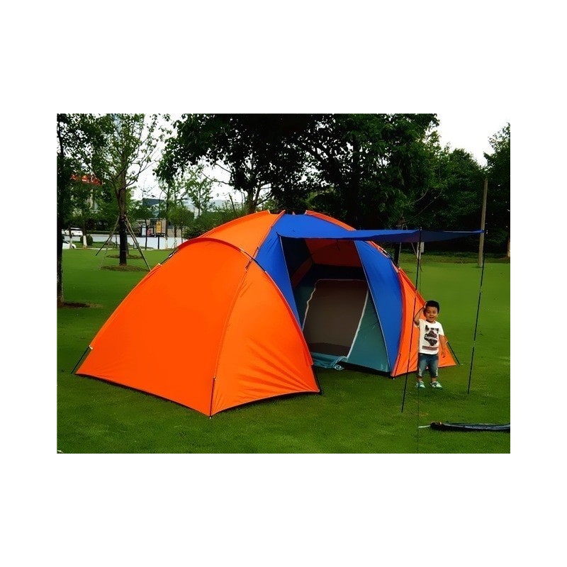 5-8 Person Large Camping Tent Double Layer Waterproof Two Bedrooms Travel Tent for Family Party Travel Fishing 420x220x175CM