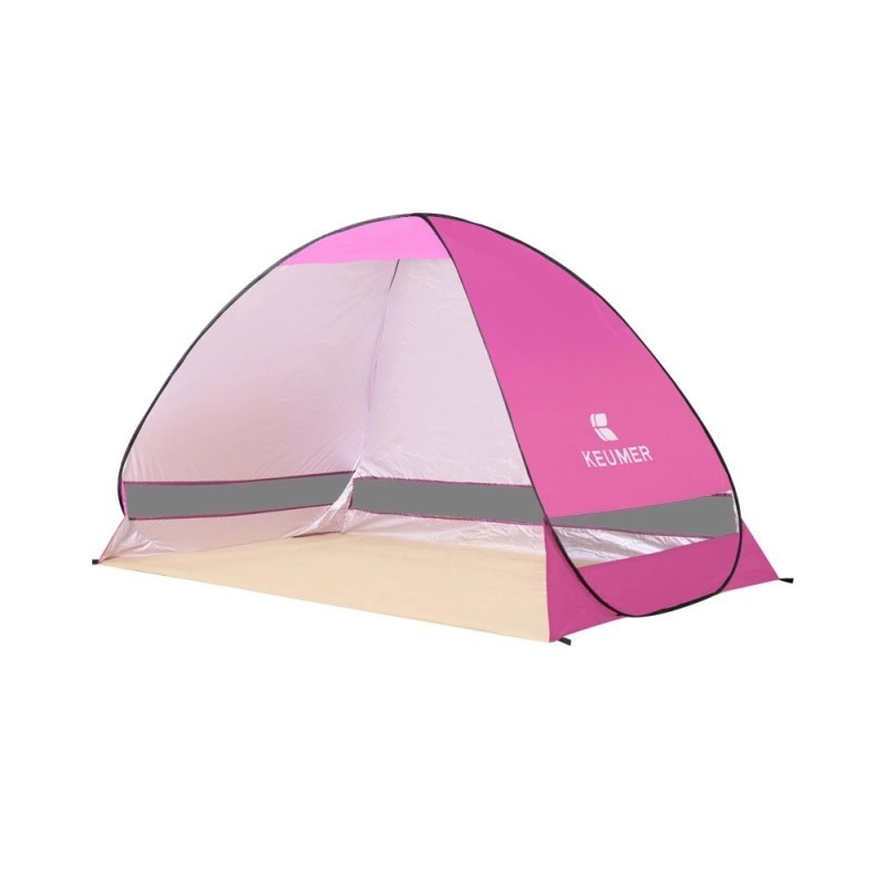 Outdoor Automatic Tent Instant Pop up Camping Tent Portable Travel Beach Tent Anti UV Shelter Fishing Hiking Picnic Silver X88B