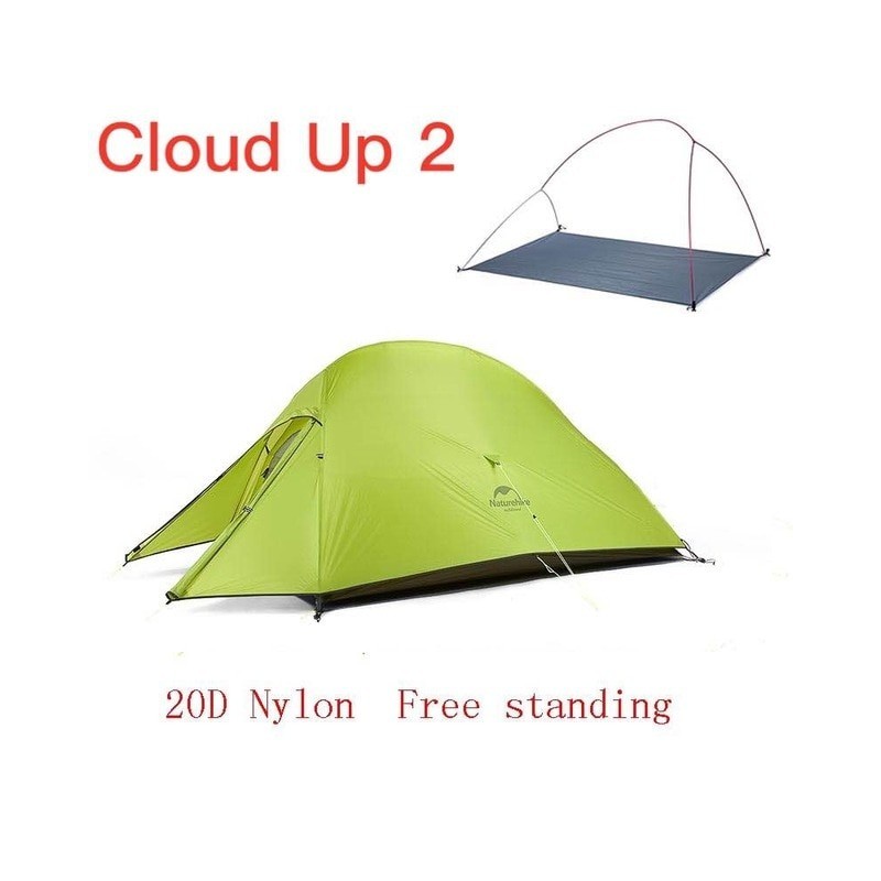 Naturehike Cloud Up Series Ultralight Camping Tent Waterproof Outdoor Hiking Tent 20D Nylon Backpacking Tent With Free Mat
