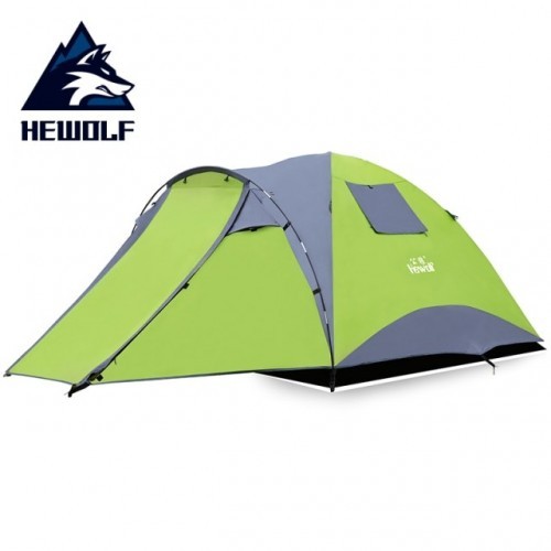 Hewolf Waterproof Tourist Tents 4 Person Outdoor Camping Double Layer One hall one bedroom 3 Seasons Hiking Camping Family Tent