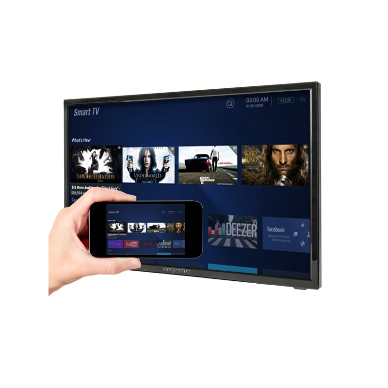 Majestic 24" FHD 12 Volt SMART LED TV with Wireless Mirror Screen Sharing