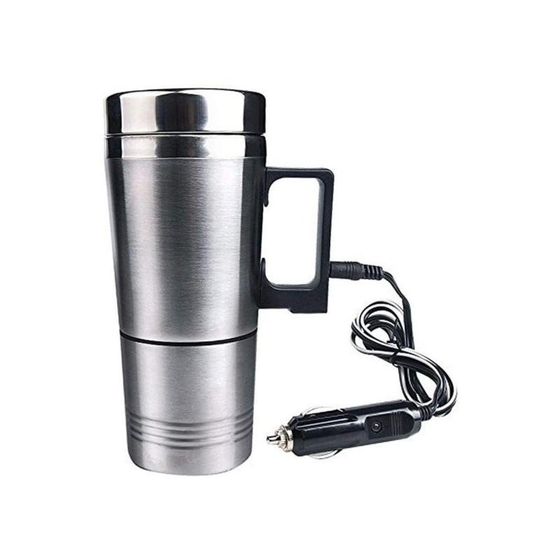 Stainless Steel Vehicle Heating Cup 12V/24V Heat Insulation Electric Car Kettle Camping Travel Kettle Water Coffee Thermal Mug