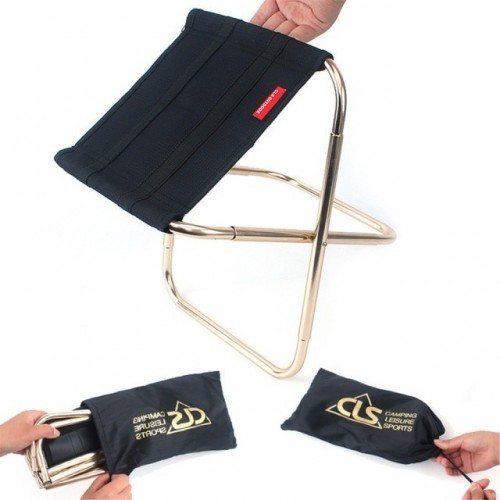 IN STOCK Portable High Durable Outdoor Folding chair With Bag Outdoor Folding Fold Aluminum Chair Stool Seat Fishing Camping