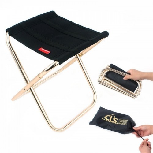 IN STOCK Portable High Durable Outdoor Folding chair With Bag Outdoor Folding Fold Aluminum Chair Stool Seat Fishing Camping